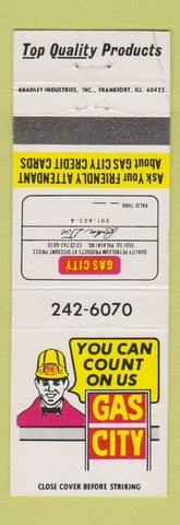 Matchbook Cover - Gas City oil gas Chicago Oak Lawn Orland Park Burr Ridge IL