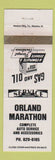Matchbook Cover - Orland Marathon oil gas IL? WHITE WEAR