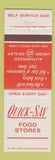 Matchbook Cover - Quick Sav Food Stores Union 76 oil gas