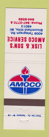 Matchbook Cover - Amoco oil gas Lisk & Son's Bloomfield Hills MI