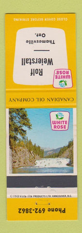 Matchbook Cover - White Rose oil gas Rolf Weierstall Thamesville ON