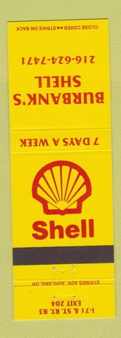 Matchbook Cover - Shell oil gas Burbank's