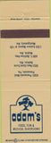 Matchbook Cover - Adam's Restaurant Mobile AL