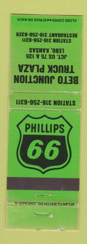 Matchbook Cover - Phillips 66 oil gas Beto Junction Lebo KS WEAR