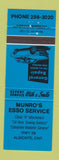 Matchbook Cover - Munro's Esso oil gas Almonte ON