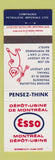 Matchbook Cover - Esso oil gas QC Montreal Depot Usine
