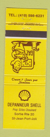 Matchbook Cover - Shell oil gas Depanneur St Jean Port Joli QC
