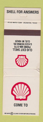 Matchbook Cover - Shell oil gas Clio MI WEAR
