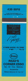 Matchbook Cover - Esso oil gas Read's Corners