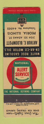Matchbook Cover - Arthur Bloompoot oil gas White Rose Peoria IL