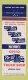 Matchbook Cover - Union 76 oil gas 70-37 Truck Stop Hebron OH