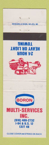 Matchbook Cover - Boron oil gas Multi Services WEAR