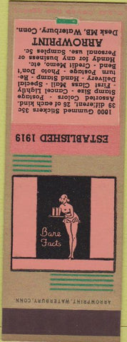 Matchbook Cover - Arrowprint Desk MB Waterbury CN Girlie