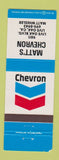 Matchbook Cover - Chevron oil gas Matt's Live Oak CA