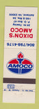 Matchbook Cover - Amoco oil gas Dixon's Ashland VA