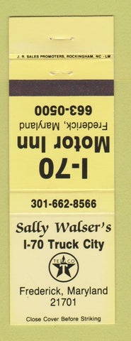 Matchbook Cover - Sally Walser's Union 76 oil gas Frederick MD