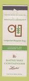 Matchbook Cover - Bathurst Containers Boxes St Laurent QC WEAR