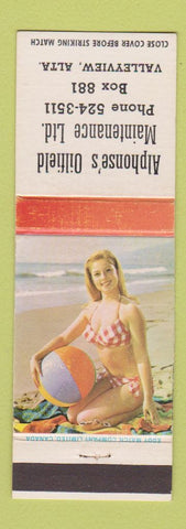Matchbook Cover - Alphonse's Oil Field Maintenance Valleyview AB pinup