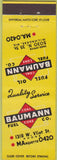 Matchbook Cover - Baumann Coal Coke Milwaukee WI