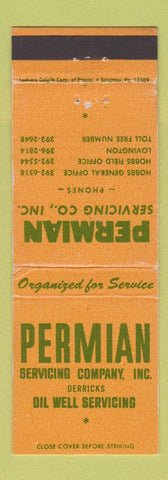 Matchbook Cover - Permian Oil Well Servicing Hobbs Lovington NM