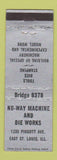 Matchbook Cover - Nu Way Machine and Die Works East St Louis IL