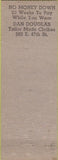 Matchbook Cover - Dan Douglas Tailor Made Clothing