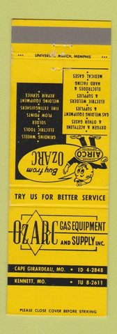 Matchbook Cover - Oz Arc Gas Equipment Supply Cape Girardeau Kennett MO