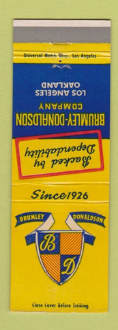 Matchbook Cover - Brumley Donaldson Los Angeles Oakland CA binders molding sand