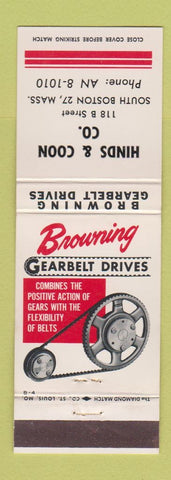 Matchbook Cover - Browning Gearbilt Drives South Boston MA Hinds Coon WEAR