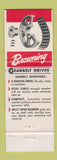 Matchbook Cover - Browning Gearbilt Drives South Boston MA Hinds Coon WEAR