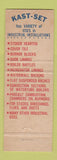 Matchbook Cover - AP Green Kast Set Refractory Fire Brick Detroit MI