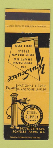 Matchbook Cover - Steel Supply Company Schiller Park IL
