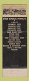 Matchbook Cover - Republic Belting Rubber AK Robins Baltimore MD