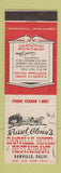 Matchbook Cover - Russel Glenn's Danville Hotel Restaurant Danville CA