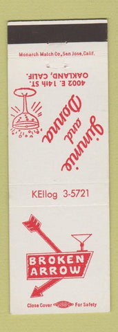 Matchbook Cover - Broken Arrow Bar Oakland CA