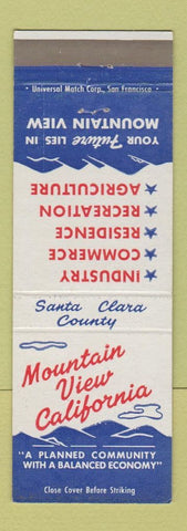 Matchbook Cover - Mountain View CA Tourism Commerce