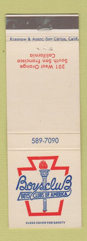 Matchbook Cover - Boys Clubs of America South San Francisco CA