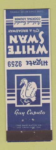 Matchbook Cover - White Swan Cocktail Lounge Oakland CA