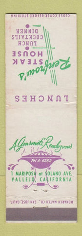 Matchbook Cover - Renfrow's Steak House Vallejo CA