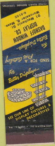 Matchbook Cover - Dashoff Window Display Worcester MA