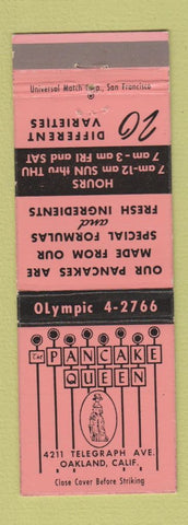 Matchbook Cover - Pancake Queen Restaurant Oakland CA