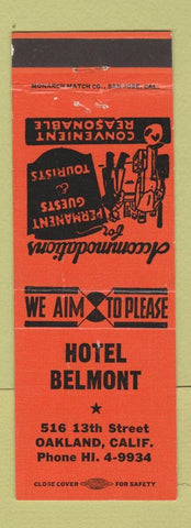 Matchbook Cover - Hotel Belmont Oakland CA