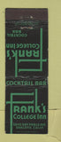 Matchbook Cover - Frank's College Inn Oakland CA WEAR