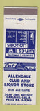 Matchbook Cover - Allendale Club and Liquor Store Oakland CA