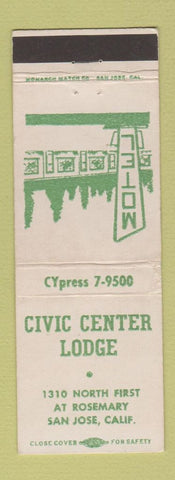 Matchbook Cover - Civic Center Lodge San Jose CA WEAR