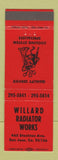 Matchbook Cover - Willard Radiator Works San Jose CA