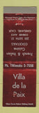 Matchbook Cover - Villa de la Paix Restaurant Oakland CA WEAR