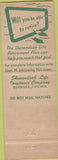 Matchbook Cover - Shenandoah Life Roanoke VA Taylor