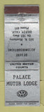 Matchbook Cover - Palace Motor Lodge Gilroy CA WORN