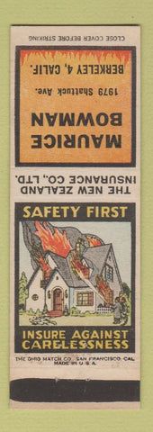 Matchbook Cover - Maurice Bowman Insurance Berkeley CA